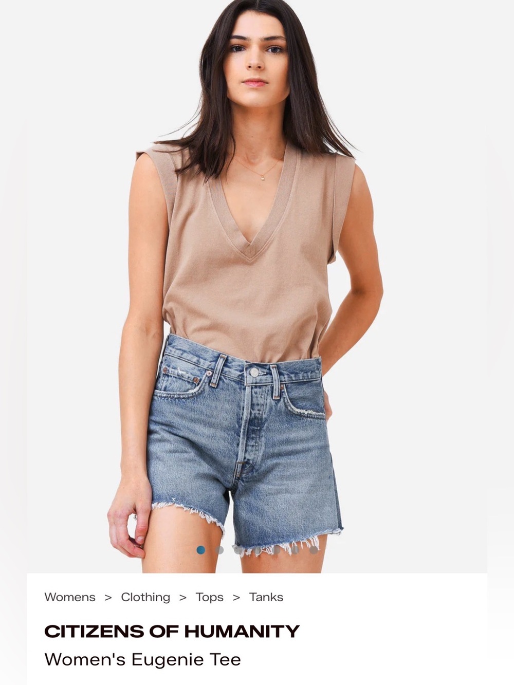 Citizens Of Humanity Tan V-Neck Sleeveless Tank